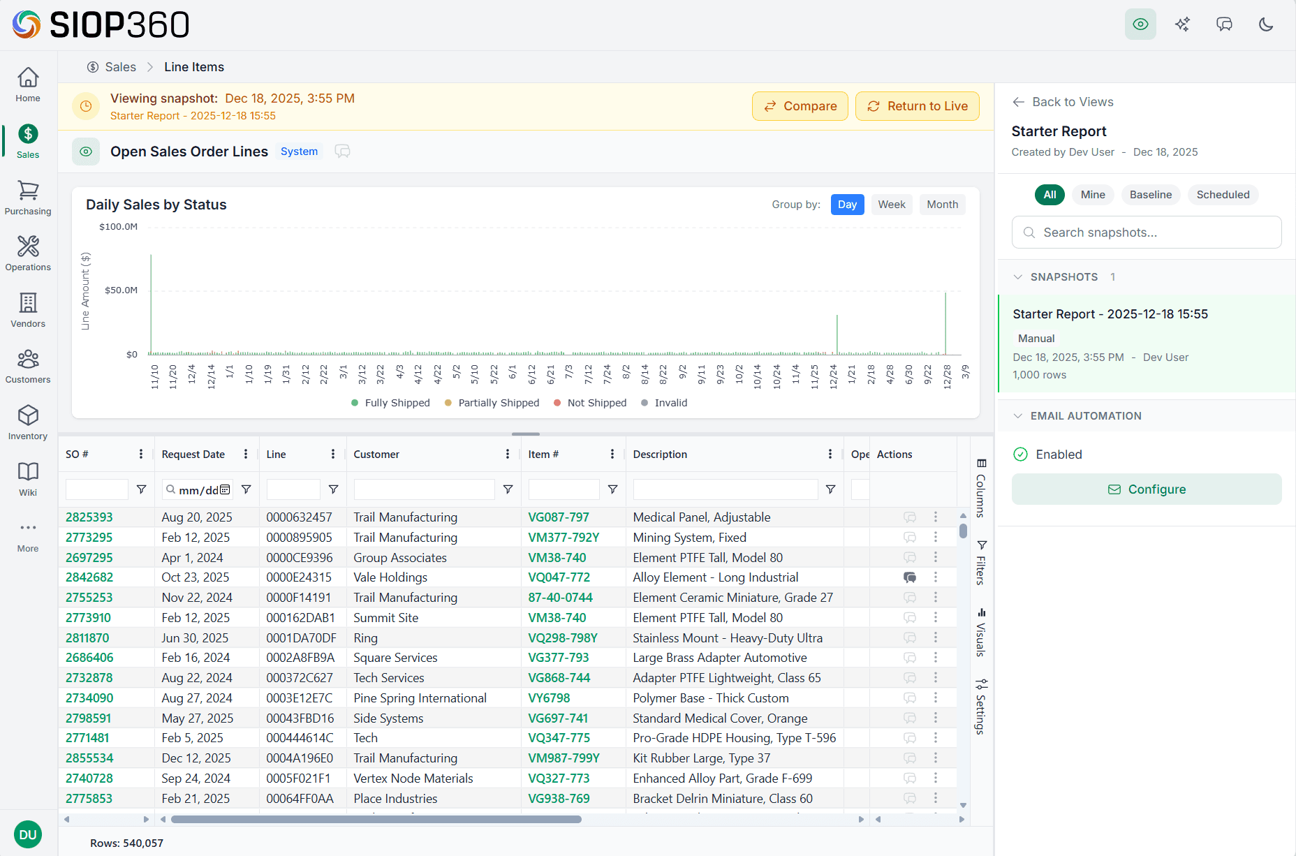 Snapshots & Diffs screenshot