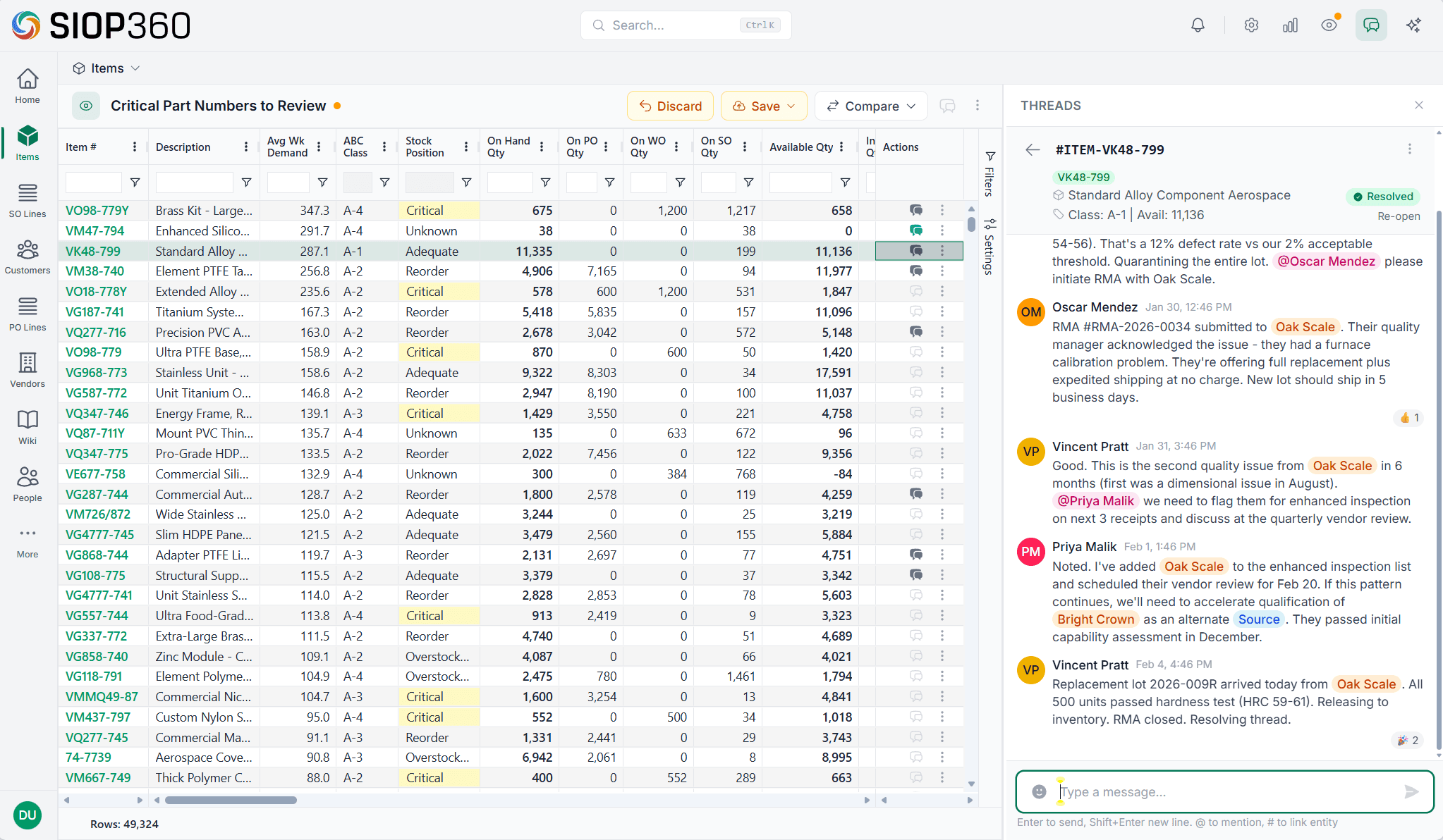 Threads & Collaboration screenshot